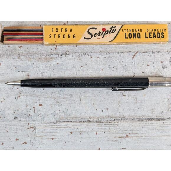 Lot VTG Burlington Northern Railroad Pencils Green Wood Black Scripto Mechanical - Picture 6 of 8